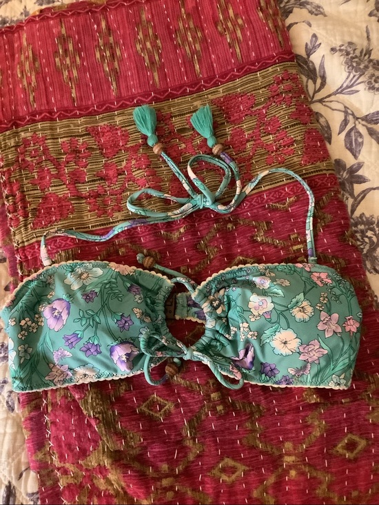 Spell Other - EUC SPELL Flower Child Floral Bikini Top Bandeau W TIES  Sz small